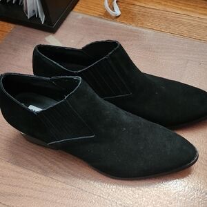Black Suede Ankle Booties with Pointed Toe